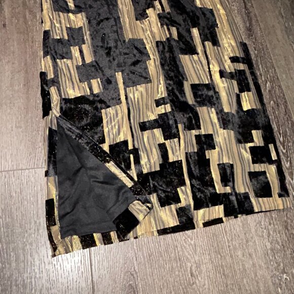 DKNY Black Gold Metallic Geo Print Sheath Dress Sleeveless Round Neck 4 NWT NEW - Picture 9 of 10